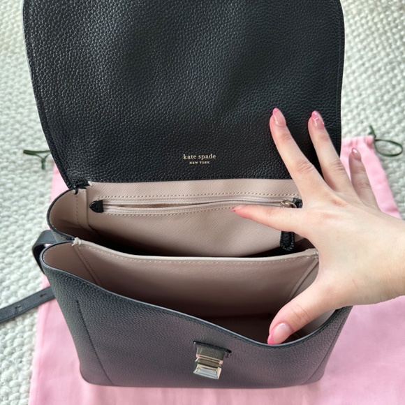 Black leather backpack - Picture 2 of 9